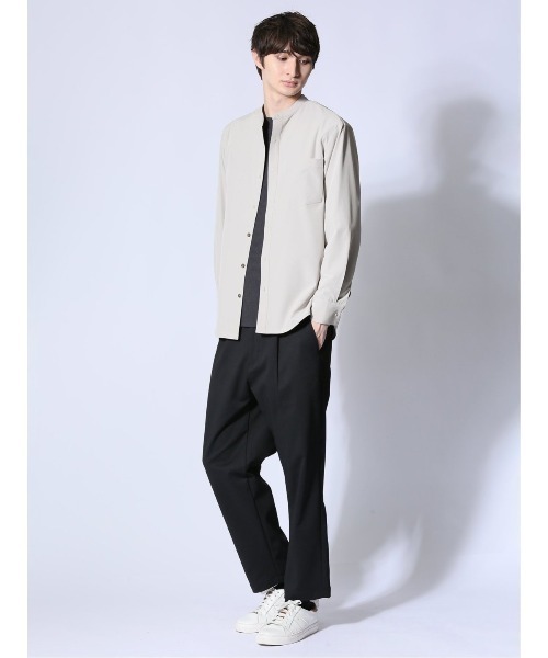 m.f.editorial（エムエフエディトリアル）の「【ストレッチ ハンドウォッシャブル】m.f.エディトリアル メンズ ストレッチ バンドカラー長袖シャツ（シャツ/ブラウス・メンズ・ブラック/ベージュ・MEDIUM/LARGE/X-LARGE）」の22枚目の写真