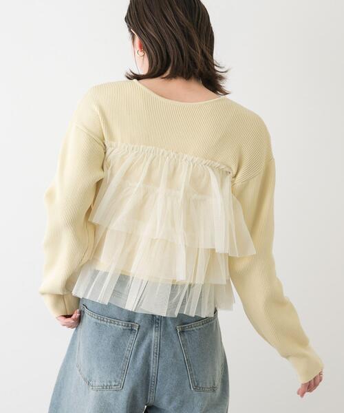 SENSE OF PLACE by URBAN RESEARCH（センスオブプレイスバイアーバンリサーチ）の「ダブルジップフリルニットカーディガン（カーディガン/ボレロ・レディース・イエロー/ライトブルー/ブラック/ライトグレー・ONE）」の14枚目の写真