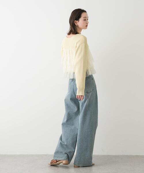 SENSE OF PLACE by URBAN RESEARCH（センスオブプレイスバイアーバンリサーチ）の「ダブルジップフリルニットカーディガン（カーディガン/ボレロ・レディース・イエロー/ライトブルー/ブラック/ライトグレー・ONE）」の16枚目の写真