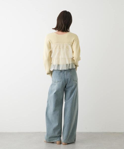 SENSE OF PLACE by URBAN RESEARCH（センスオブプレイスバイアーバンリサーチ）の「ダブルジップフリルニットカーディガン（カーディガン/ボレロ・レディース・イエロー/ライトブルー/ブラック/ライトグレー・ONE）」の17枚目の写真