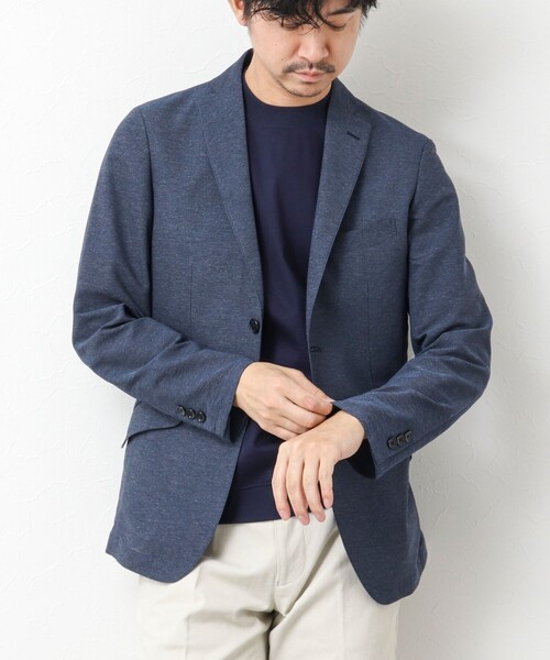 NOLLEY’S（ノーリーズ）の「《ビジカジ対応》カラミストレッチJK 25SS（テーラードジャケット・メンズ・グレイッシュブルー/ベージュ系その他/ネイビー・XL/L/M/S）」の3枚目の写真