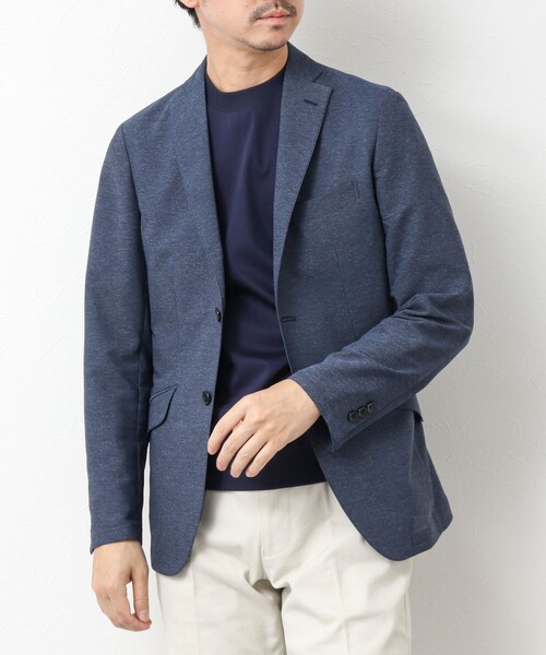 NOLLEY’S（ノーリーズ）の「《ビジカジ対応》カラミストレッチJK 25SS（テーラードジャケット・メンズ・グレイッシュブルー/ベージュ系その他/ネイビー・XL/L/M/S）」の4枚目の写真