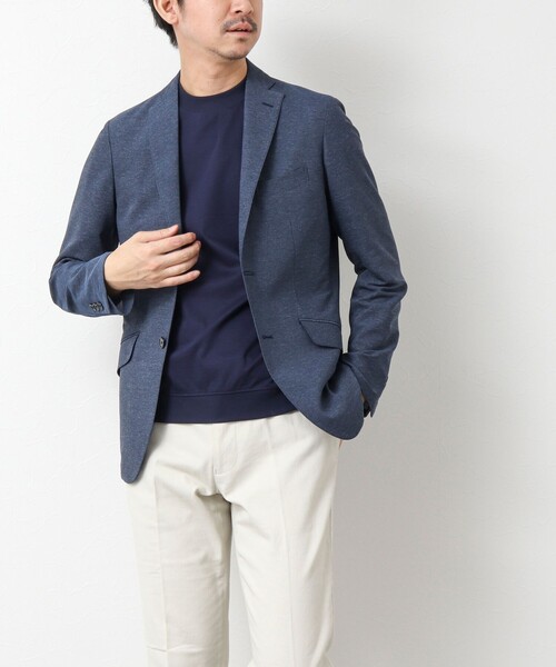 NOLLEY’S（ノーリーズ）の「《ビジカジ対応》カラミストレッチJK 25SS（テーラードジャケット・メンズ・グレイッシュブルー/ベージュ系その他/ネイビー・XL/L/M/S）」の6枚目の写真