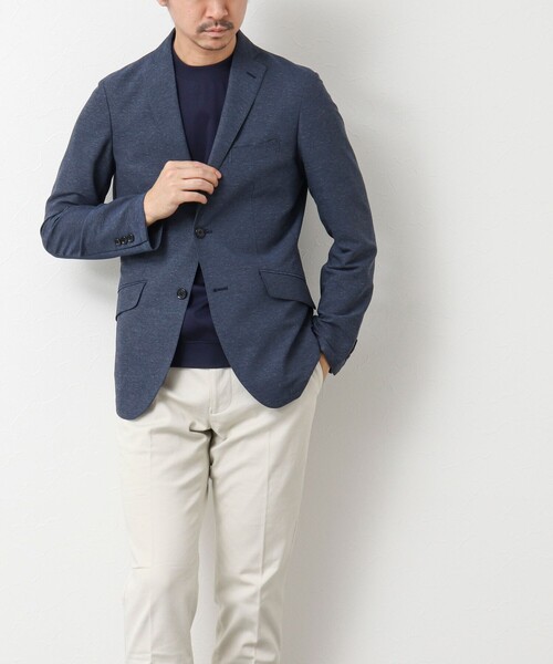 NOLLEY’S（ノーリーズ）の「《ビジカジ対応》カラミストレッチJK 25SS（テーラードジャケット・メンズ・グレイッシュブルー/ベージュ系その他/ネイビー・XL/L/M/S）」の8枚目の写真