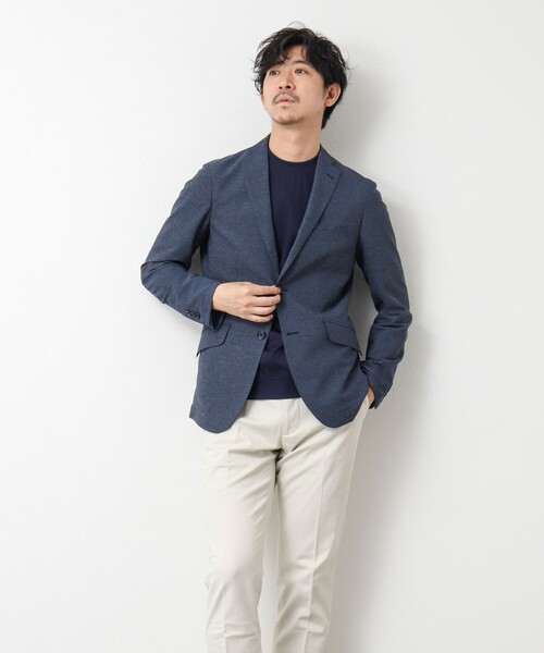 NOLLEY’S（ノーリーズ）の「《ビジカジ対応》カラミストレッチJK 25SS（テーラードジャケット・メンズ・グレイッシュブルー/ベージュ系その他/ネイビー・XL/L/M/S）」の10枚目の写真