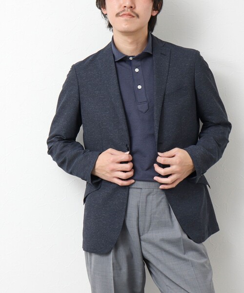 NOLLEY’S（ノーリーズ）の「《ビジカジ対応》カラミストレッチJK 25SS（テーラードジャケット・メンズ・グレイッシュブルー/ベージュ系その他/ネイビー・XL/L/M/S）」の21枚目の写真