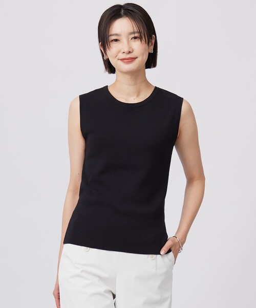 【WEB限定カラーあり・洗える】FINE SLEEVELESS ニット タンクトップ WEB限定カラーあり・洗える】FINE SLEEVELESS ニット タンク