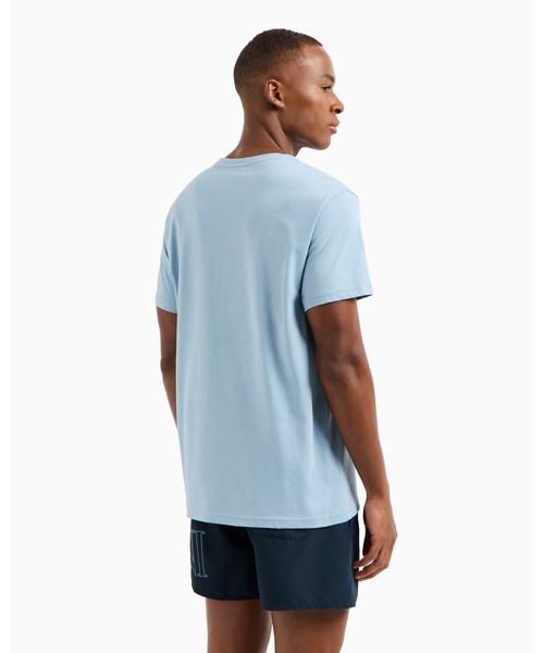 EMPORIO ARMANI(エンポリオアルマーニ)の「【エンポリオ アルマーニ】ASV ビーチウェア Tシャツ オーガニックジャージー ロゴプリント(Tシャツ/カットソー・メンズ・スカイブルー系・LARGE/MEDIUM/SMALL/X-LARGE/XX-LARGE)」の2枚目の写真