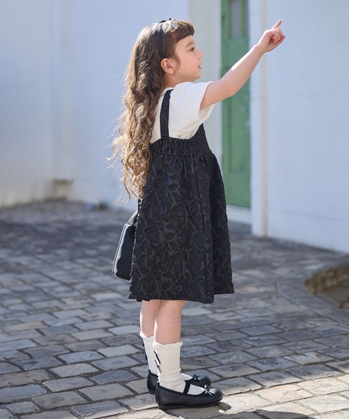 Piet（ピエット）の「花柄ジャガード キャミワンピース（ワンピース・キッズ・ブラック/オフホワイト・130/100/110/120）」の9枚目の写真