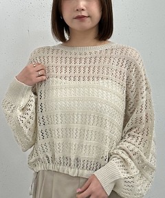 mystic ボーダーシアーWZIPカーディガン　アイボリー　新品未使用 ボーダーシア-WZIPカーディガン（カーディガン/ボレロ）｜mystic