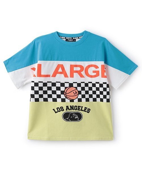 XLARGE KIDS（エクストララージキッズ）の「パネル柄半袖Tシャツ（Tシャツ/カットソー・キッズ・ブルー/オレンジ・100cm/140cm/110cm/130cm/80ｃｍ/90cm/120cm）」の2枚目の写真