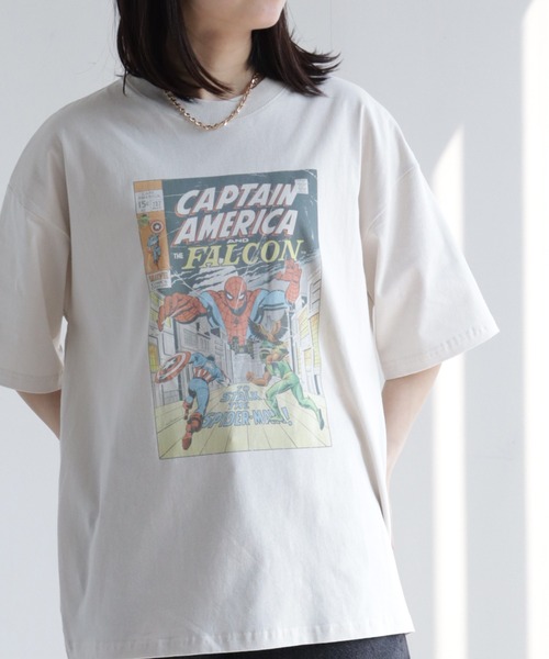 オフホワイト マーブルプリントグラフィックTシャツ 16ss M ヴィンテージ セール】【MARVEL/マーベル】ヴィンテージライクコミックアートTシャツ
