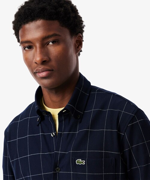 LACOSTE（ラコステ）の「ウィンドウペーンチェックジャージシャツ（シャツ/ブラウス・メンズ・ブラック/ネイビー・42/40/41/39）」の9枚目の写真
