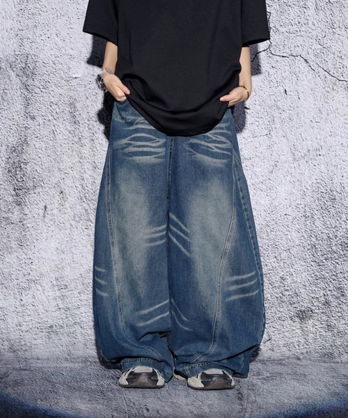 セール】EFFECTION // vintage wash wide balloon buggy curve