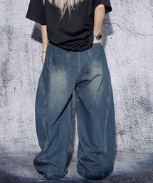 EFFECTION（エフェクション）の「EFFECTION    vintage wash wide balloon buggy curve denim pants〈ヴィンテージウォッシュ加工 ワイド バルーン バギー カーブ デニム パンツ〉（デニムパンツ）」