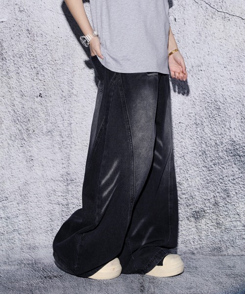 EFFECTION(エフェクション)の「EFFECTION // vintage wash wide balloon buggy curve denim pants〈ヴィンテージウォッシュ加工 ワイド バルーン バギー カーブ デニム パンツ〉(デニムパンツ・メンズ・ブルー系その他/ブラック系その他・MEDIUM/LARGE/X-LARGE/SMALL)」の6枚目の写真