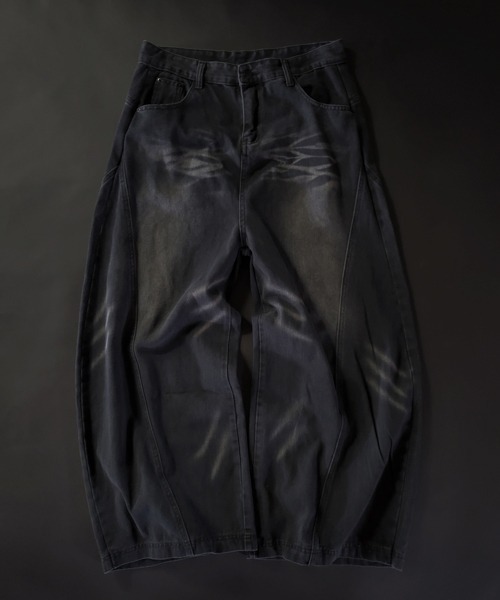EFFECTION(エフェクション)の「EFFECTION // vintage wash wide balloon buggy curve denim pants〈ヴィンテージウォッシュ加工 ワイド バルーン バギー カーブ デニム パンツ〉(デニムパンツ・メンズ・ブルー系その他/ブラック系その他・MEDIUM/LARGE/X-LARGE/SMALL)」の10枚目の写真