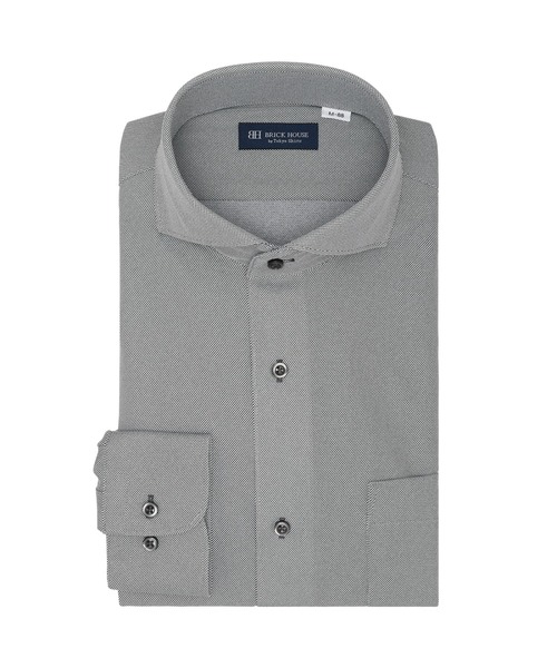 TOKYO SHIRTS(トウキョウシャツ)の「形態安定ノーアイロン ホリゾンタルワイド 長袖ストレッチビジネスワイシャツ(大きいサイズ・長いサイズ)(ビジネスシャツ・メンズ・グレー・首回り39cm-裄丈88cm/首回り41cm-裄丈90cm/首回り42cm-裄丈90cm/首回り45cm-裄丈82cm/首回り45cm-裄丈86cm/首回り45cm-裄丈90cm/首回り47cm-裄丈86cm/首回り47cm-裄丈90cm/首回り43cm-裄丈90cm)」の1枚目の写真