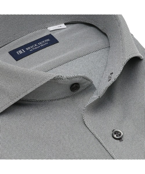 TOKYO SHIRTS(トウキョウシャツ)の「形態安定ノーアイロン ホリゾンタルワイド 長袖ストレッチビジネスワイシャツ(大きいサイズ・長いサイズ)(ビジネスシャツ・メンズ・グレー・首回り39cm-裄丈88cm/首回り41cm-裄丈90cm/首回り42cm-裄丈90cm/首回り45cm-裄丈82cm/首回り45cm-裄丈86cm/首回り45cm-裄丈90cm/首回り47cm-裄丈86cm/首回り47cm-裄丈90cm/首回り43cm-裄丈90cm)」の2枚目の写真