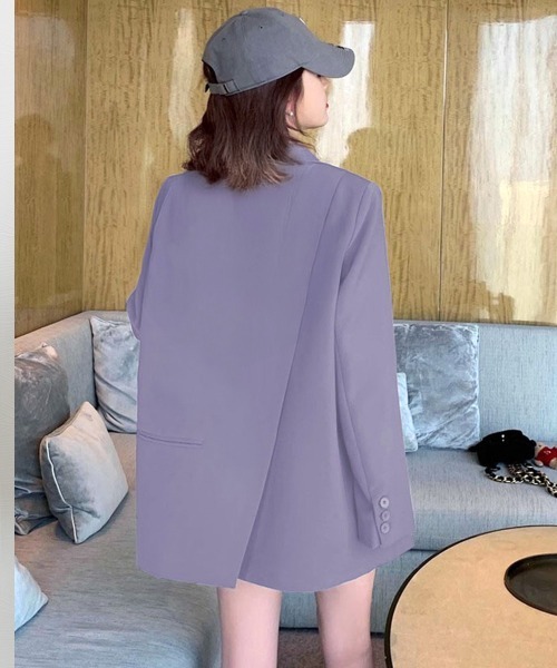 Miniministore（ミニミニストア）の「テーラードジャケット レディースアウター（ポンチョ・レディース・ブラック/チャコールグレー/ラベンダー/ボルドー・L/M）」の20枚目の写真