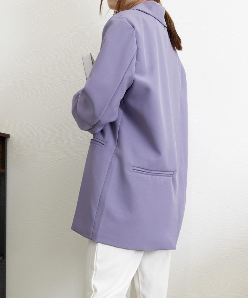 Miniministore（ミニミニストア）の「テーラードジャケット レディースアウター（ポンチョ・レディース・ブラック/チャコールグレー/ラベンダー/ボルドー・L/M）」の7枚目の写真