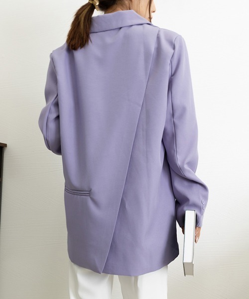 Miniministore（ミニミニストア）の「テーラードジャケット レディースアウター（ポンチョ・レディース・ブラック/チャコールグレー/ラベンダー/ボルドー・L/M）」の8枚目の写真