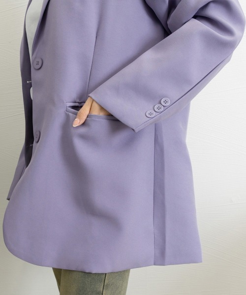 Miniministore（ミニミニストア）の「テーラードジャケット レディースアウター（ポンチョ・レディース・ブラック/チャコールグレー/ラベンダー/ボルドー・L/M）」の10枚目の写真