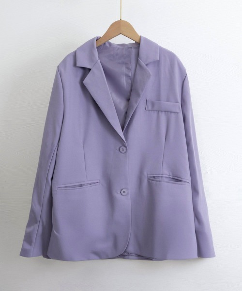 Miniministore（ミニミニストア）の「テーラードジャケット レディースアウター（ポンチョ・レディース・ブラック/チャコールグレー/ラベンダー/ボルドー・L/M）」の11枚目の写真