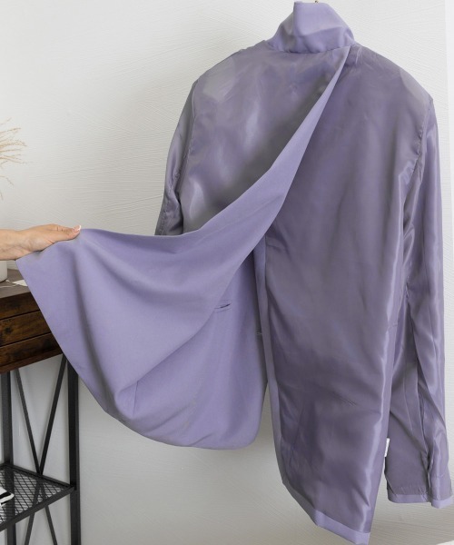 Miniministore（ミニミニストア）の「テーラードジャケット レディースアウター（ポンチョ・レディース・ブラック/チャコールグレー/ラベンダー/ボルドー・L/M）」の13枚目の写真