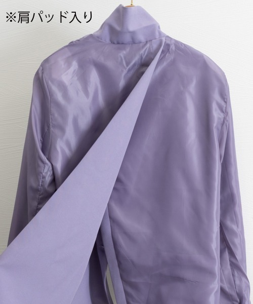 Miniministore（ミニミニストア）の「テーラードジャケット レディースアウター（ポンチョ・レディース・ブラック/チャコールグレー/ラベンダー/ボルドー・L/M）」の14枚目の写真