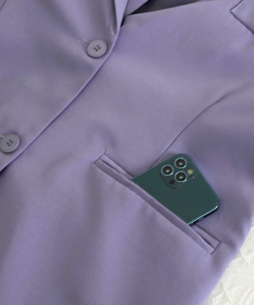 Miniministore（ミニミニストア）の「テーラードジャケット レディースアウター（ポンチョ・レディース・ブラック/チャコールグレー/ラベンダー/ボルドー・L/M）」の15枚目の写真