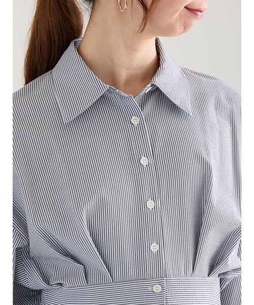 Te chichi（テチチ）の「サッカーストライプシャツワンピース（ワンピース・レディース・ブラック/ブルー・F）」の14枚目の写真