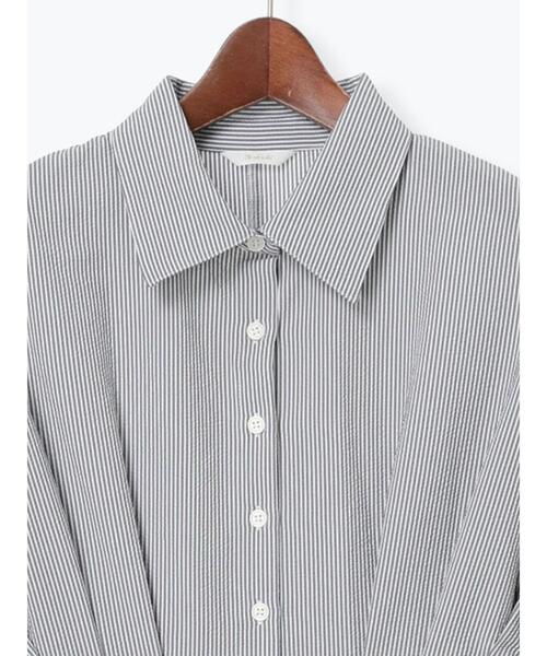 Te chichi（テチチ）の「サッカーストライプシャツワンピース（ワンピース・レディース・ブラック/ブルー・F）」の4枚目の写真