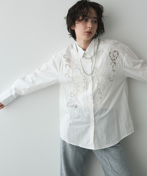Marie Duplessis by Main Chay 刺繍シャツ 9AR Marie Duplessis by Main Chay 刺繍シャツ 9AR