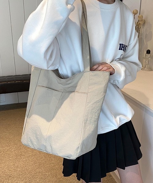 Mignonjour（ミニョンジュール）の「Mignonjour/ナイロントートバッグ M2733（トートバッグ・レディース・ブラック/カーキ/ブルー/ピンク/ベージュ・FREE）」の7枚目の写真