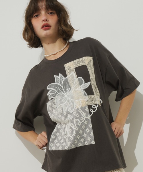 tシャツ コラージュレースTEE レディース セール】コラージュレースTEE（Tシャツ/カットソー）｜Unitage