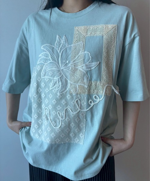 tシャツ コラージュレースTEE レディース セール】コラージュレースTEE（Tシャツ/カットソー）｜Unitage