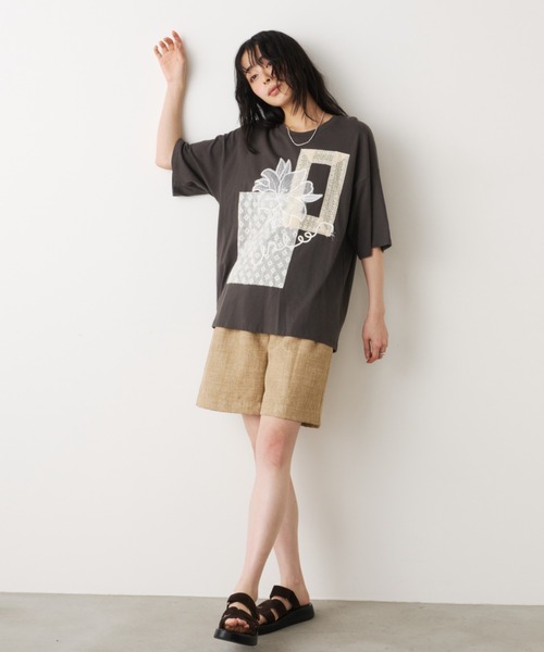 Unitage(ユニテージ)の「コラージュレースTEE(Tシャツ/カットソー・レディース・ライトグリーン/チャコールグレー・FREE)」の10枚目の写真
