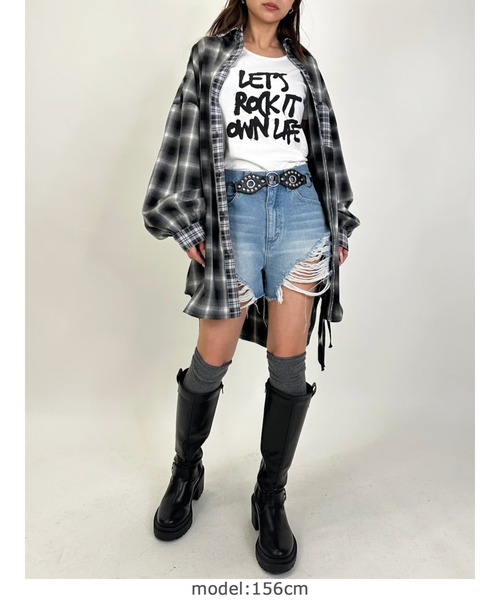 EGOIST(エゴイスト)の「手書き風ロゴTシャツ(Tシャツ/カットソー・レディース・ブラック/ホワイト・FREE)」の6枚目の写真