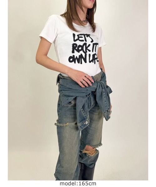 EGOIST(エゴイスト)の「手書き風ロゴTシャツ(Tシャツ/カットソー・レディース・ブラック/ホワイト・FREE)」の9枚目の写真