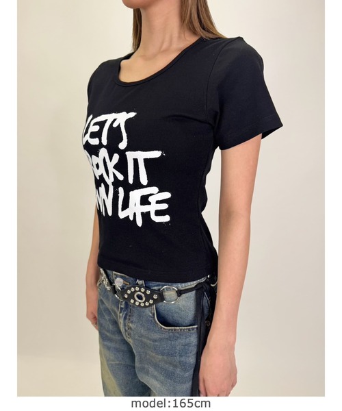 EGOIST(エゴイスト)の「手書き風ロゴTシャツ(Tシャツ/カットソー・レディース・ブラック/ホワイト・FREE)」の13枚目の写真