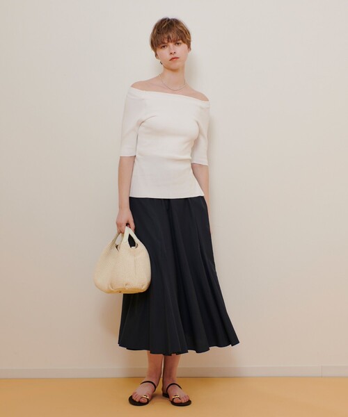 2WAY ネック5分袖プルオーバー（ニット/セーター）｜allureville