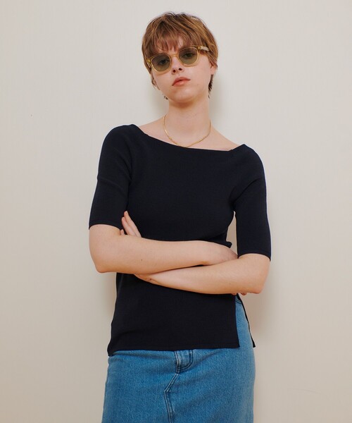 ネット完売　allureville・2WAY ネック5分袖プルオーバー ◇ 2WAY ネック5分袖プルオーバー|allureville OFFICIAL SITE