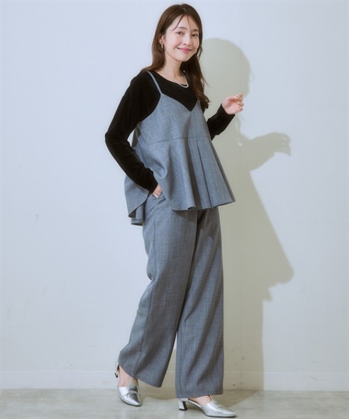 セール】キャミソールセットアップ（タックキャミソール＋セミワイド