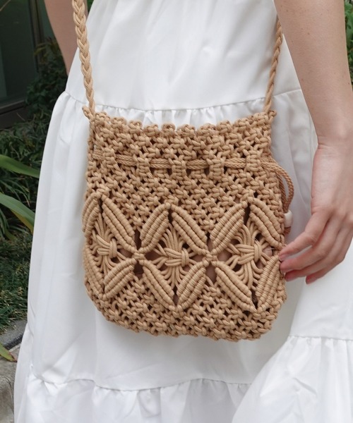 CORNERS(コーナーズ)の「マクラメ編みショルダーバッグ(ショルダーバッグ・レディース・アイボリー/ベージュ・FREE)」の7枚目の写真