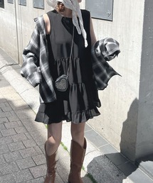 ティアードフリルチュニックワンピース