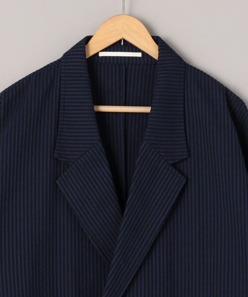 coen(コーエン)の「シアサッカーダブルジャケット(テーラードジャケット・メンズ・ネイビー/ホワイト・M/L)」の4枚目の写真