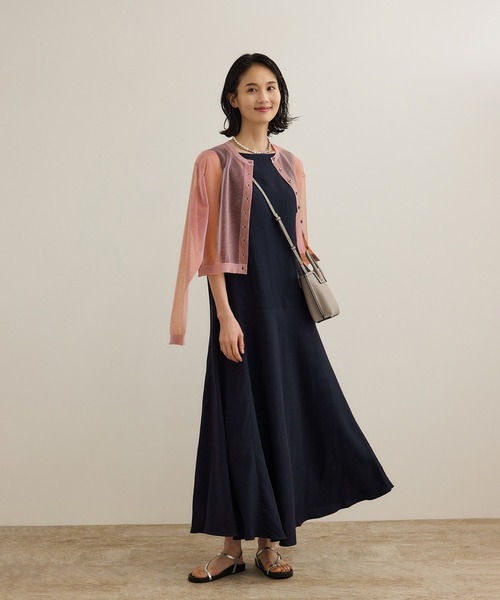 セール】レーヨンリネン スラッシュドネックワンピース【セット