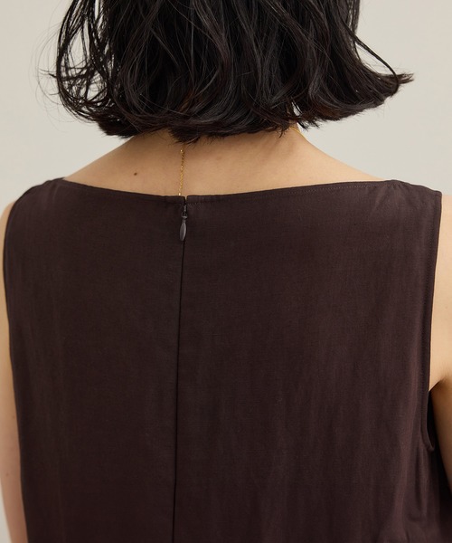 ROPE'（ロペ）の「レーヨンリネン スラッシュドネックワンピース【セットジャケット対応】（ワンピース・レディース・ブラウン/ネイビー/イエロー・36/38）」の19枚目の写真