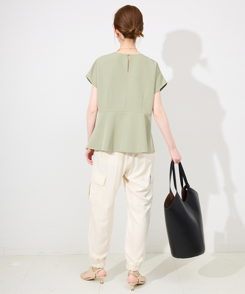 SLOBE IENA（スローブイエナ）の「サテンカーゴジョガーパンツ（カーゴパンツ・レディース・ブラック/アイボリー・36/38）」の22枚目の写真